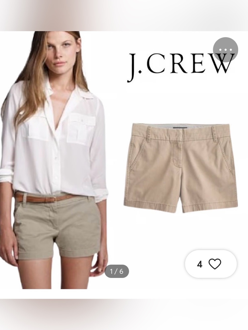 J.Crew Classic Chino Tan Taupe Shorts size 14